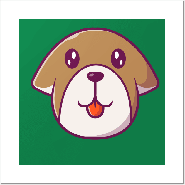 Cute Dog Face Cartoon (6) Wall Art by Catalyst Labs